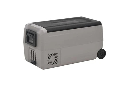 Glacière vidaXL Glacière avec roue et poignée noir et gris 60 L PP et PE