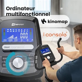 Vélo d'appartement Hop-Sport Vélo d'appartement HS-090H Apollo, Masse d'inertie 13 kg, Vélo d’intérieur, Contrôle par application, 12 programmes d'entraînement, Résistance 32
