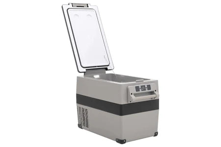 Glacière vidaXL Glacière avec poignée et adaptateur noir et gris 55 L PP et PE