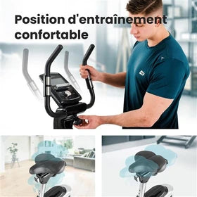 Vélo d'appartement Hop-Sport Vélo d'appartement HS-090H Apollo, Masse d'inertie 13 kg, Vélo d’intérieur, Contrôle par application, 12 programmes d'entraînement, Résistance 32