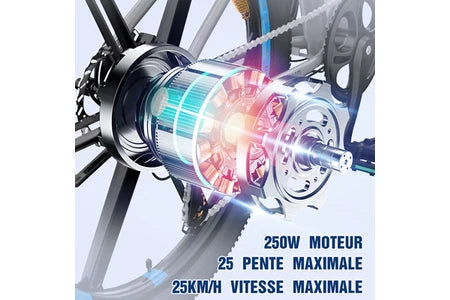 Vélo électrique Colorway Vélo Électrique - BK7S - Pneu 26 pouces 36V 12Ah Shimano 7 Vitesses- Sliver