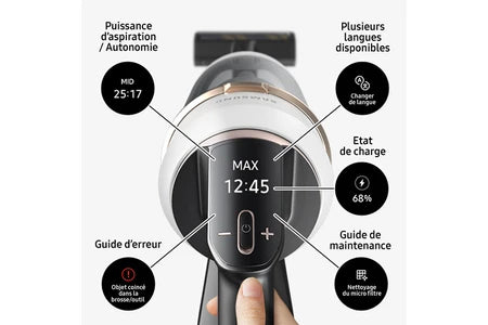 Aspirateur balai Samsung Aspirateur balai laveur Pack Jet 85 Pet vert + Double Serpilliere Spray + 2eme filtre a particules fines