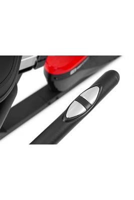 Vélo d'appartement Hop-Sport Vélo d'appartement Semi-allongé HS-060L Pulse, Vélo Assis avec Dossier, 8 niveaux de Résistance magnétique, Roue d'inertie de 15 kg, Écran LCD, Rouge