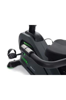 Vélo d'appartement Hop-Sport Vélo d’appartement semi-allongé électromagnétique HS-120L Ravel avec 12 programmes d'entraînement, contrôle Bluetooth et application, roue d’inertie