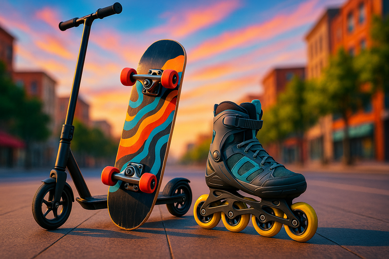 Trottinette, skate, rollers