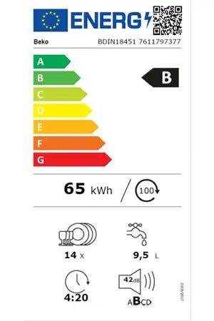 Lave-vaisselle encastrable Beko BDIN18451