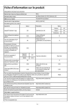 Sèche-linge pompe à chaleur Miele TQ 1000 WP