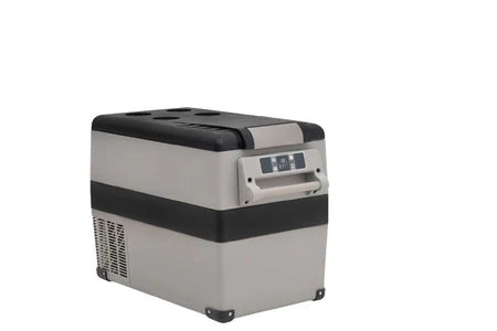 Glacière vidaXL Glacière avec poignée et adaptateur noir et gris 55 L PP et PE