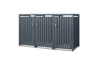 Poubelle Non renseigné ML-Design Box pour 3 Poubelles, 240L, 200x80x116,3 cm, en Acier, Anthracite, Résistant aux