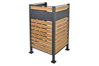 Poubelle Non renseigné ML-Design Clôture pour 1 Poubelle, en Acier, Aspect Bois/Anthracite, 150x91 cm,