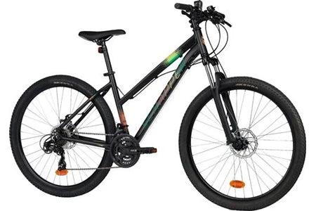 VTT Eden Bikes Vélo VTT 27.5'' Femme SCRAPPER EXALTA 3.1 avec cadre en aluminium, 21 Vitesses, équipé Shimano et double freins à disque.