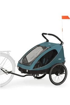 Siège vélo enfant et remorque&nbsp;Hauck Remorque vélo duo Dryk Océan Vert