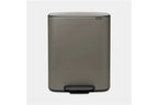 Poubelle Brabantia Poubelle à pédale 2x30l platinum 211546