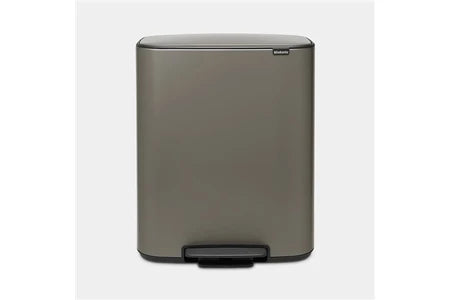 Poubelle Brabantia Poubelle à pédale 2x30l platinum 211546
