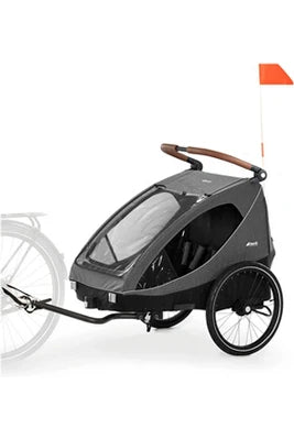 Siège vélo enfant et remorque&nbsp;Hauck Remorque vélo duo Dryk Mélange Gris