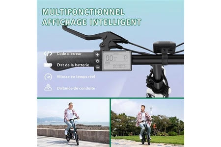 Vélo électrique&nbsp;Hitway Vélo Électrique pliant - BK5 - Pneu 16 pouces - Blanc