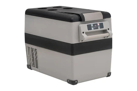 Glacière vidaXL Glacière avec poignée et adaptateur noir et gris 55 L PP et PE