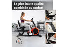 Vélo d'appartement Hop-Sport Vélo d'appartement Semi-allongé HS-060L Pulse, Vélo Assis avec Dossier, 8 niveaux de Résistance magnétique, Roue d'inertie de 15 kg, Écran LCD, Rouge
