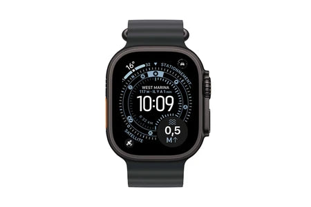 Apple watch Apple Watch Ultra 3 GPS + Cellular 49mm Boitier en Titane Noir avec Bracelet Océan Noir