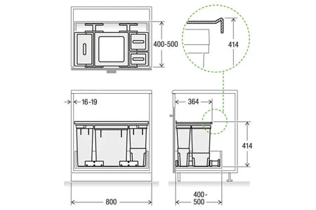 Poubelle GENERIQUE MULLEX Poubelle X80 L6 Basic