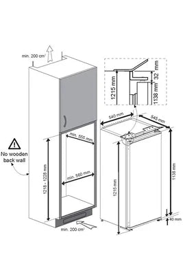 Réfrigérateur 1 porte Beko BSSA300M4SN - Encastrable 122 cm