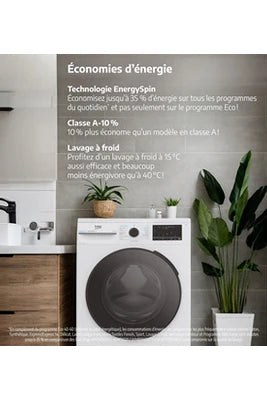 Lave-linge hublot Beko BM3WFT410451C Energy Spin