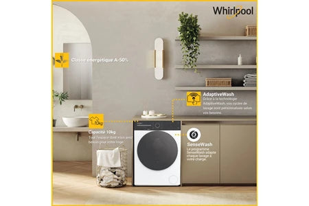 Lave-linge hublot Whirlpool W0M011WADSFR SENSE WASH