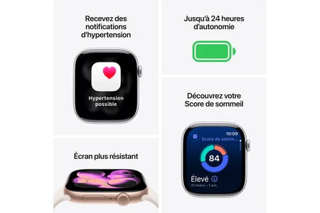 Apple watch Apple Watch Series 11 GPS 42mm Boitier en Aluminium Noir de Jais avec Bracelet Sport Noir - S/M