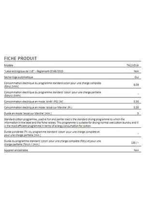 Sèche-linge à évacuation Asko T411VD.W