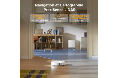 Aspirateur robot Roborock QV 35A Aspirateur Robot , 8000Pa ,Upgrade du Qrevo Plus , Serpillière Rotative 200 TR/Min & Relevable 10mm