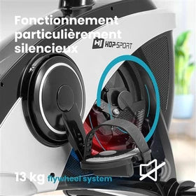 Vélo d'appartement Hop-Sport Vélo d'appartement HS-090H Apollo, Masse d'inertie 13 kg, Vélo d’intérieur, Contrôle par application, 12 programmes d'entraînement, Résistance 32