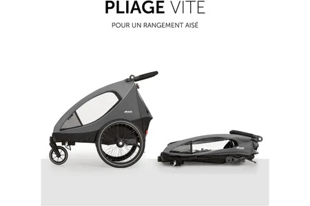 Siège vélo enfant et remorque&nbsp;Hauck Remorque vélo duo Dryk Mélange Gris