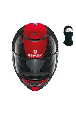 Casque de sport&nbsp;Shark Helmets SHARK Casque Intégral Spartan Carbon Skin Noir Rouge + Cagoule