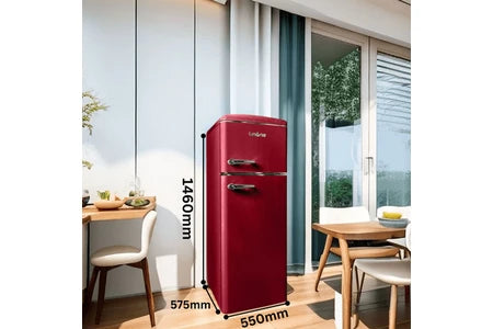 Réfrigérateur congélateur en haut Linarie Réfrigérateur congélateur 2 portes retro Arzy LJDD206BORDEAUX 206 Litres Bordeaux