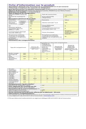 Réfrigérateur congélateur en bas Thomson CTH304ANFBLIX