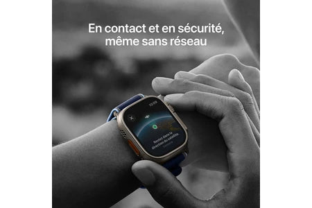 Apple watch Apple Watch Ultra 3 GPS + Cellular 49mm Boitier en Titane Noir avec Bracelet Océan Noir