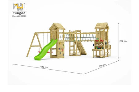 Balançoire et portique multi-activités Fungoo Aire de jeux XXL Optimizer -
