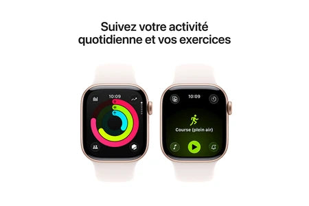 Apple watch Apple Watch Series 11 GPS 42mm Boitier en Aluminium Or Rose avec Bracelet Sport Rose Tendre - S/M