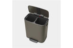 Poubelle Brabantia Poubelle à pédale 2x30l platinum 211546