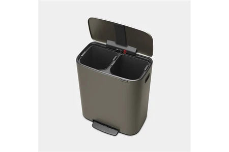 Poubelle Brabantia Poubelle à pédale 2x30l platinum 211546