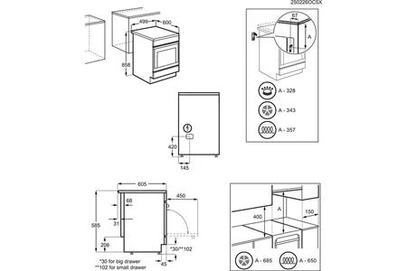 Cuisinière vitrocéramique Electrolux Electrolux LKR562066W