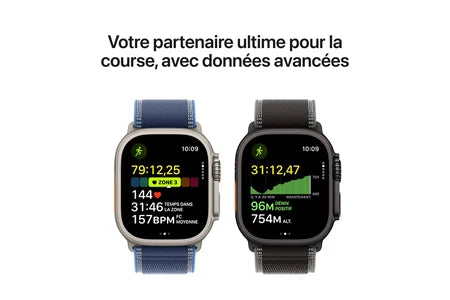 Apple watch Apple Watch Ultra 3 GPS + Cellular 49mm Boitier en Titane Noir avec Bracelet Océan Noir