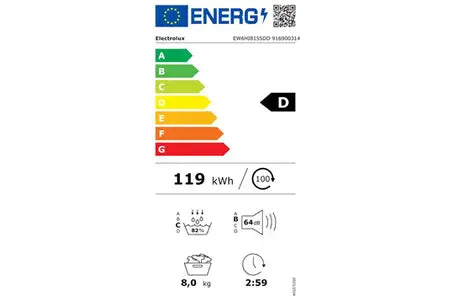 Sèche-linge pompe à chaleur Electrolux EW6HI8155DD