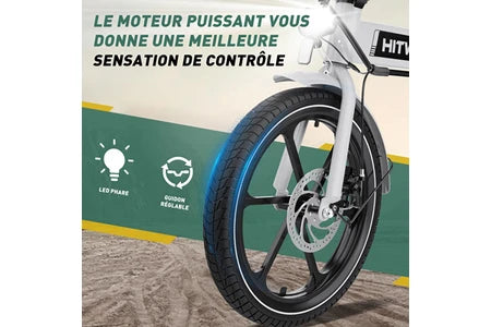 Vélo électrique&nbsp;Hitway Vélo Électrique pliant - BK5 - Pneu 16 pouces - Blanc