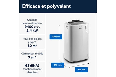 Climatiseur mobile Delonghi PAC EM82K.1