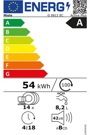 Lave-vaisselle pose libre Miele G 5812 SC Blanc